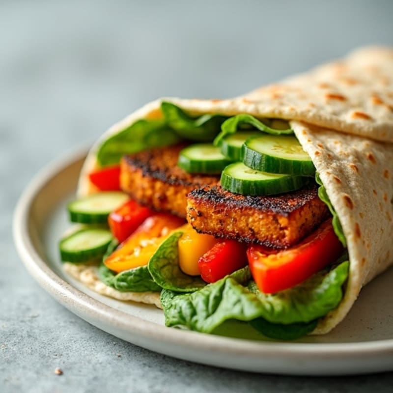 Fresh Rainbow Veggie Wrap with Creamy Herb Spread