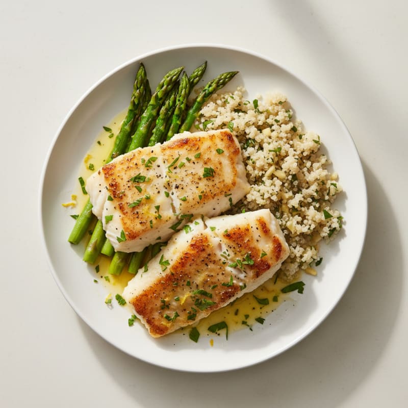 Lemon Herb Baked Cod with Asparagus