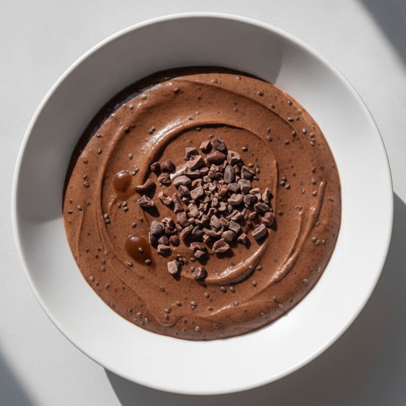 Creamy Vegan Protein Chocolate Pudding with Chia Seeds