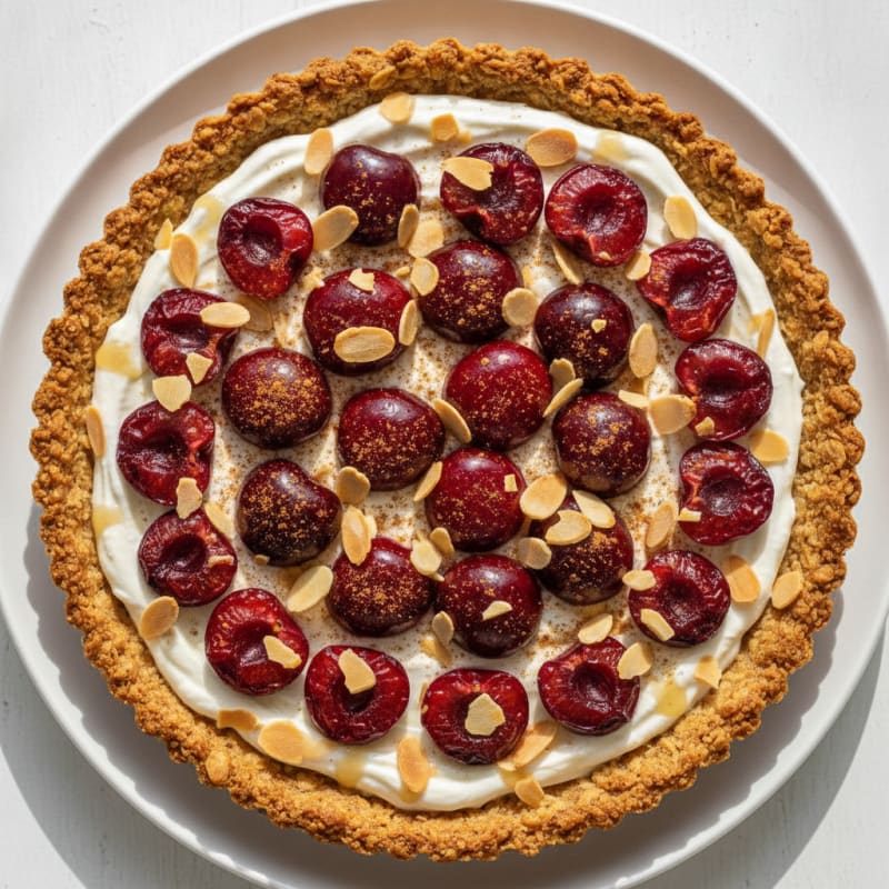 Cherry Almond Crumble Tart