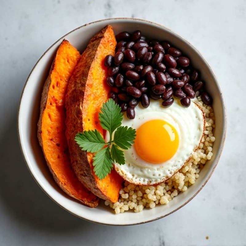 Crispy Black Bean and Roasted Sweet Potato Bowl