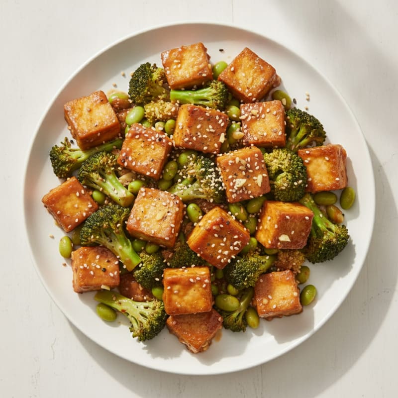 Sesame Tofu and Broccoli Stir-Fry