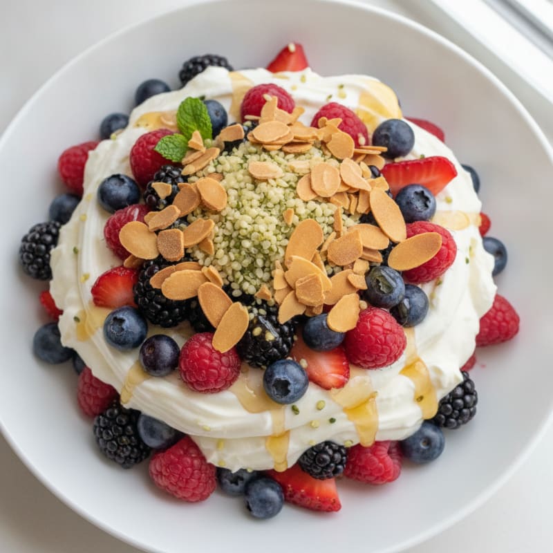 Creamy Protein Yogurt Parfait with Mixed Berries