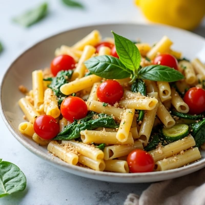 Lentil Pasta with Fresh Lemon Zucchini