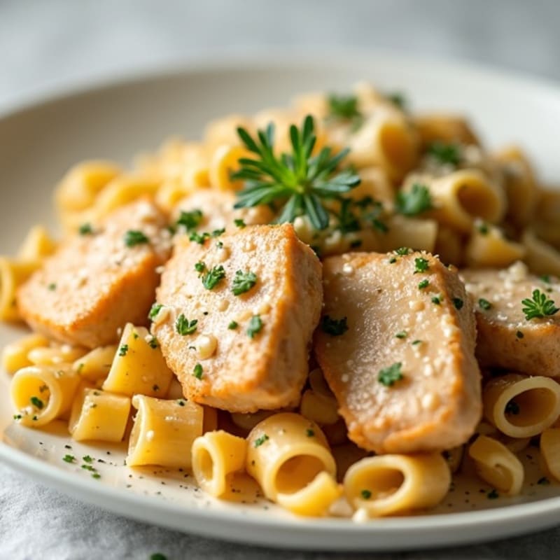 Creamy Garlic Parmesan Chicken with Whole Wheat Pasta