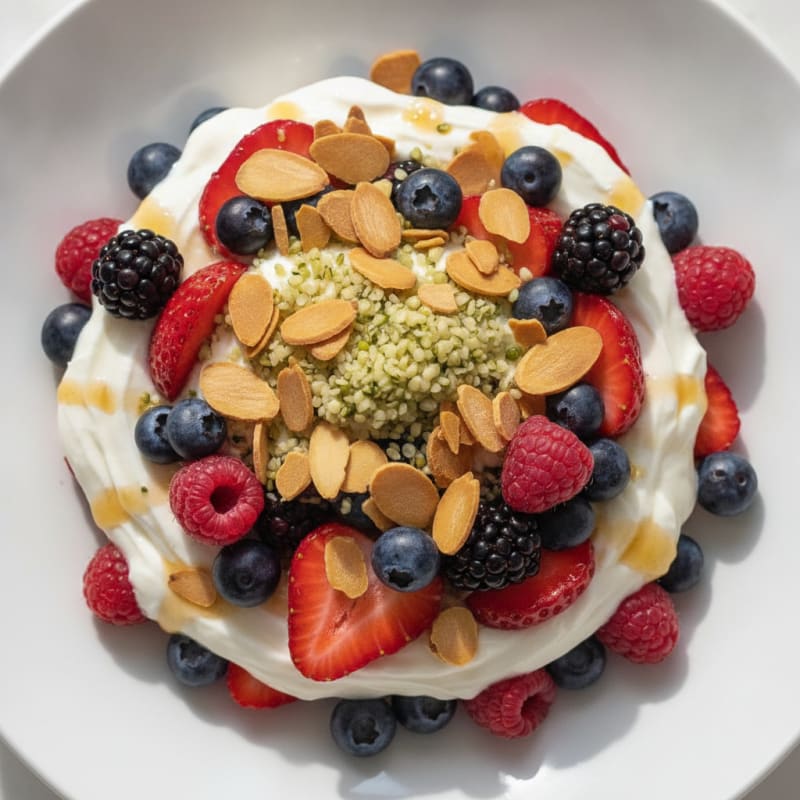 Greek Yogurt Protein Parfait with Mixed Berries