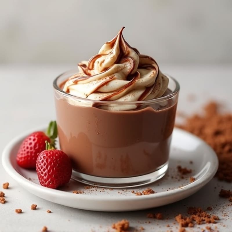 Silky Chocolate Protein Pudding with Almond Butter Swirl
