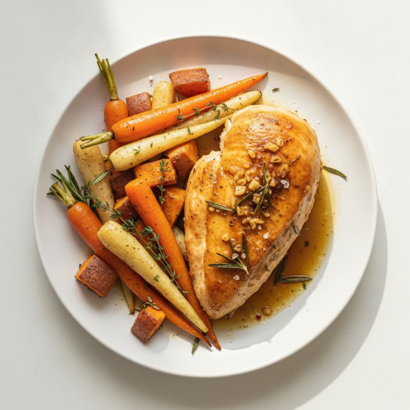Garlic Herb Roasted Chicken with Root Vegetables