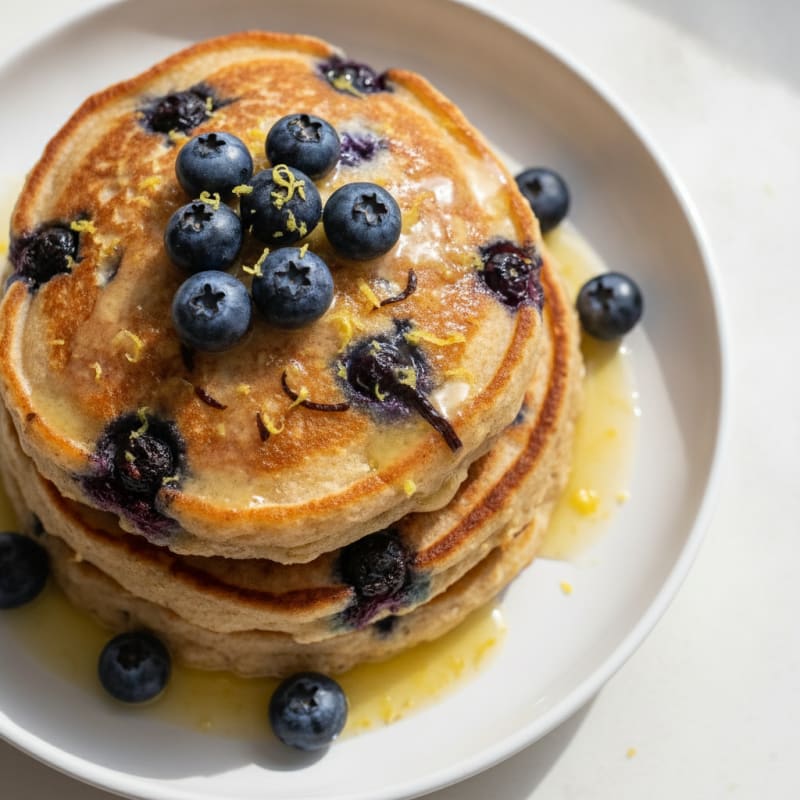 Blueberry Ricotta Pancakes with Lemon Zest