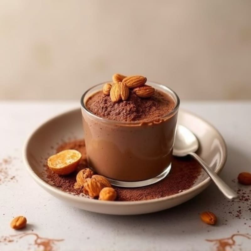 Creamy Vegan Protein Chocolate Pudding with Almond Butter