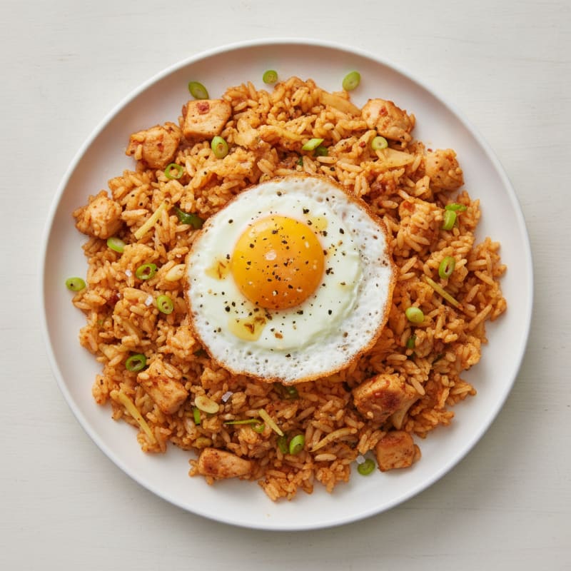 Kimchi Fried Rice with Fried Egg