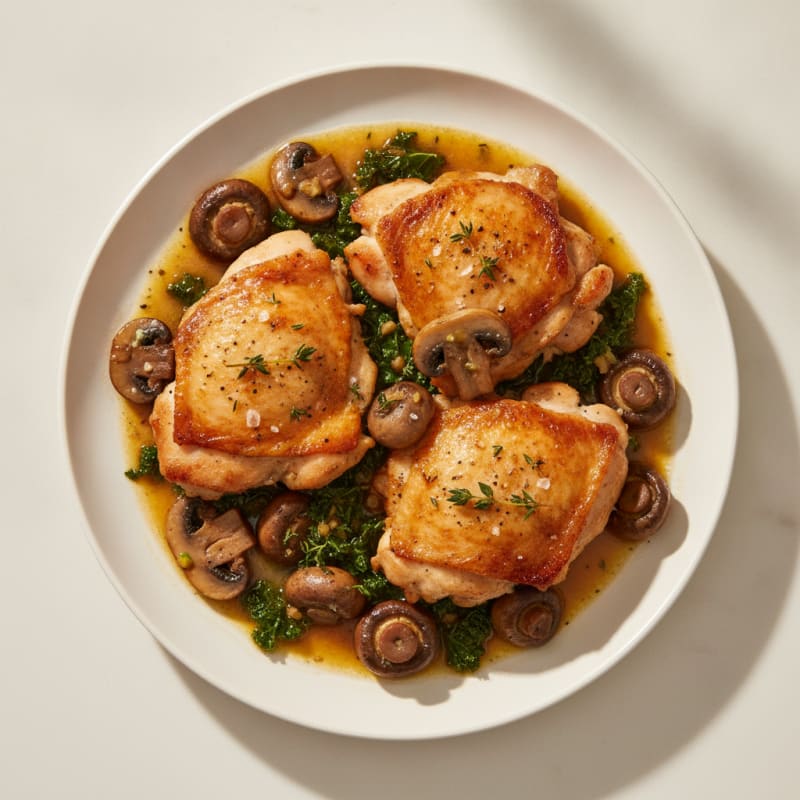 Garlic Mushroom Chicken Thighs with Thyme