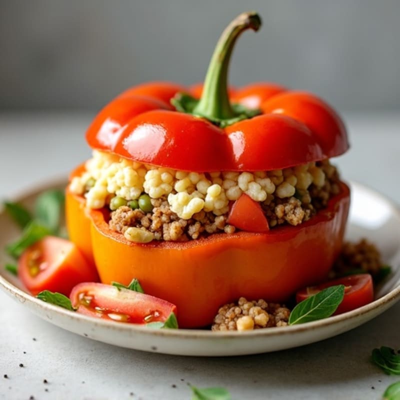 Hearty Baked Stuffed Bell Peppers with Lean Ground Turkey
