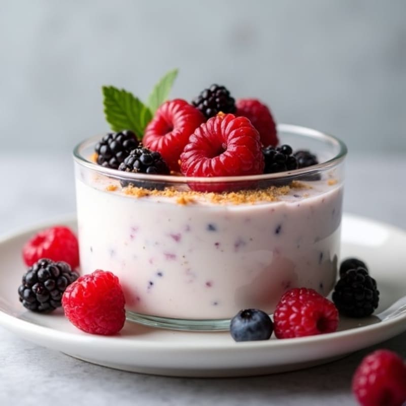 Silky Greek Yogurt Protein Mousse with Mixed Berries