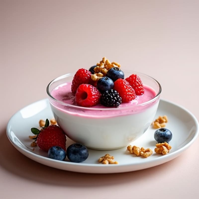 Silky Greek Yogurt Protein Mousse with Mixed Berries