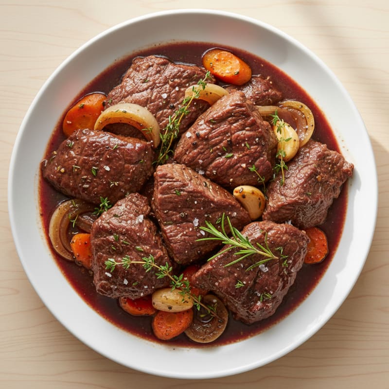 Tender Red Wine Braised Beef