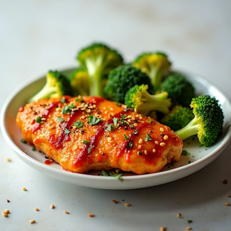 Crispy Orange Chicken with Sesame Broccoli