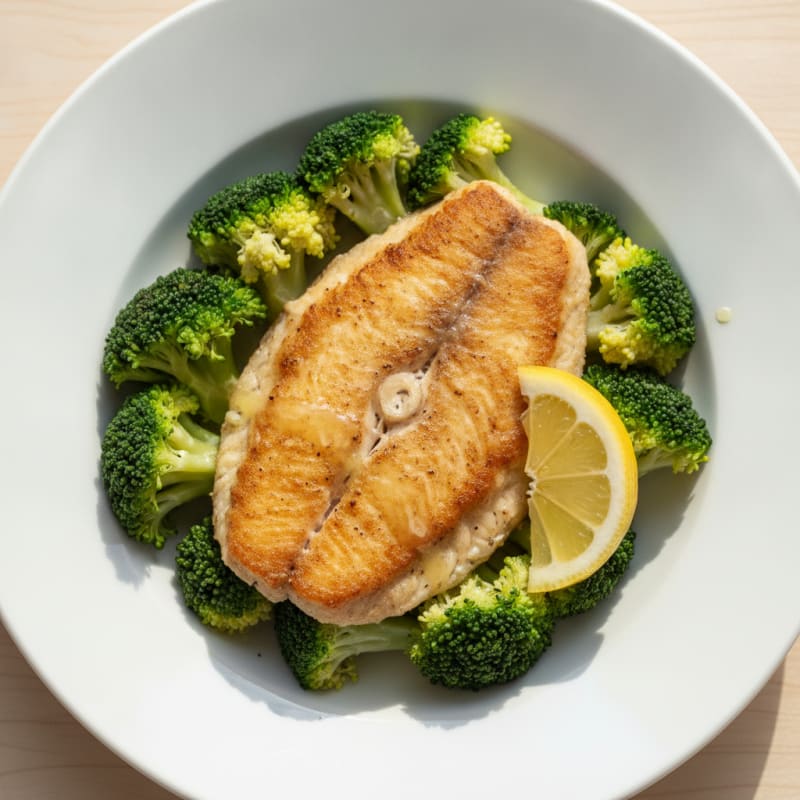 Seared Tilapia with Steamed Broccoli