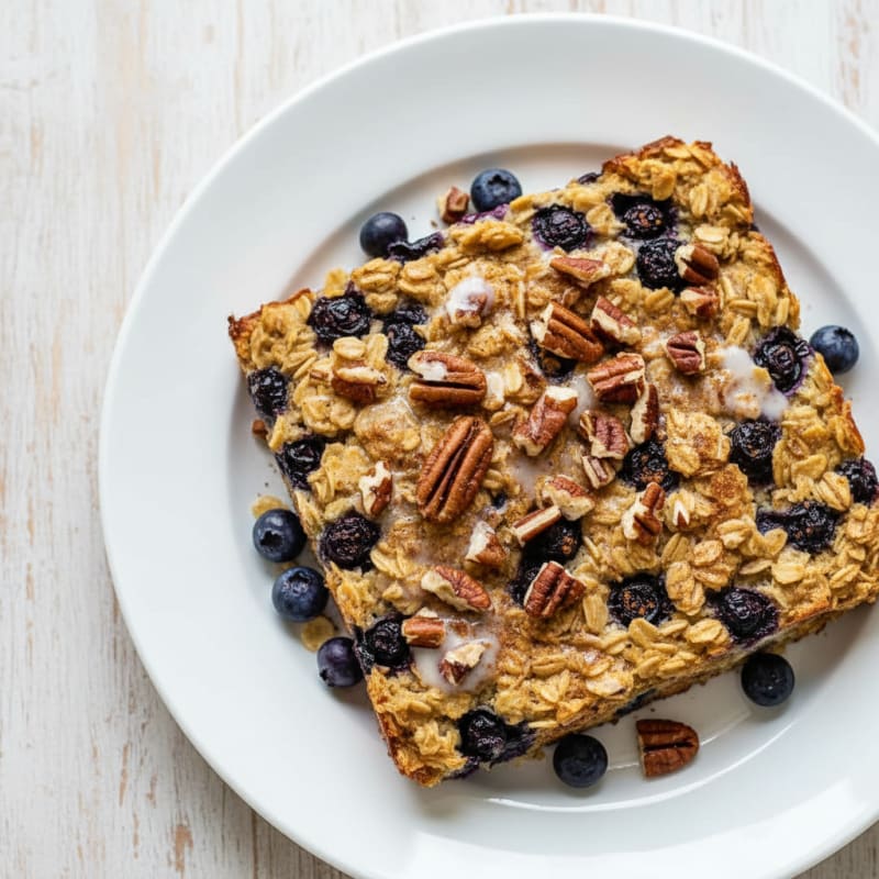 Blueberry Pecan Baked Oatmeal