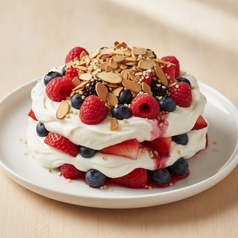 Greek Yogurt Protein Parfait with Mixed Berries