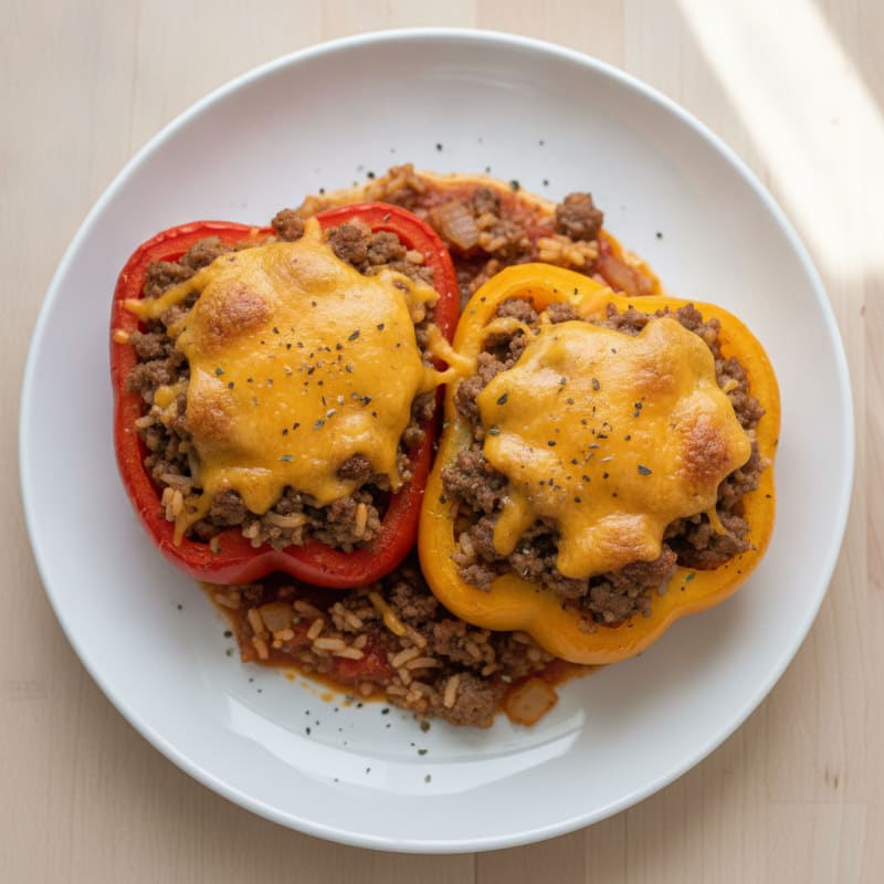 Beef and Rice Stuffed Bell Peppers