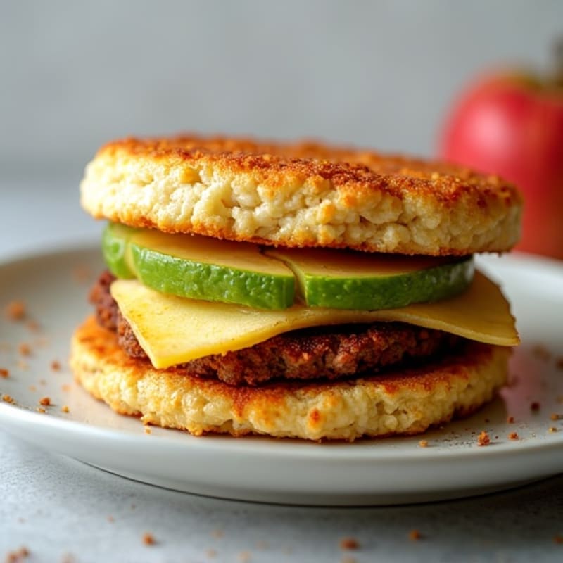 Crispy Beef Milanese with Avocado-Apple Breakfast Stack