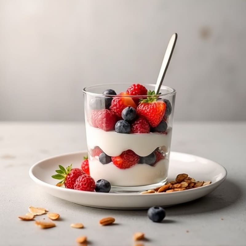 Creamy Greek Yogurt Parfait with Fresh Berries and Toasted Almonds