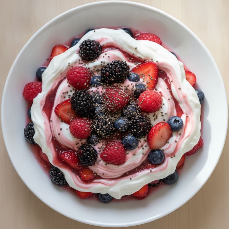 Greek Yogurt Protein Parfait with Mixed Berries