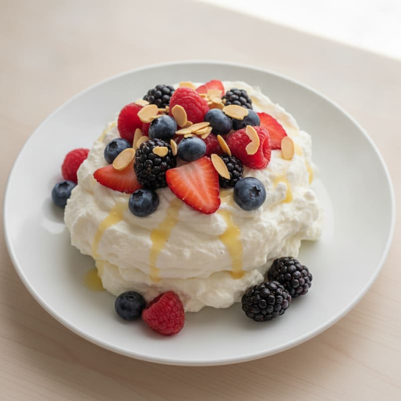Greek Yogurt Protein Mousse with Mixed Berries