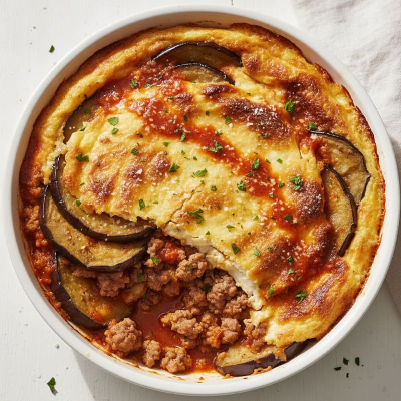 Lamb and Eggplant Moussaka Bake