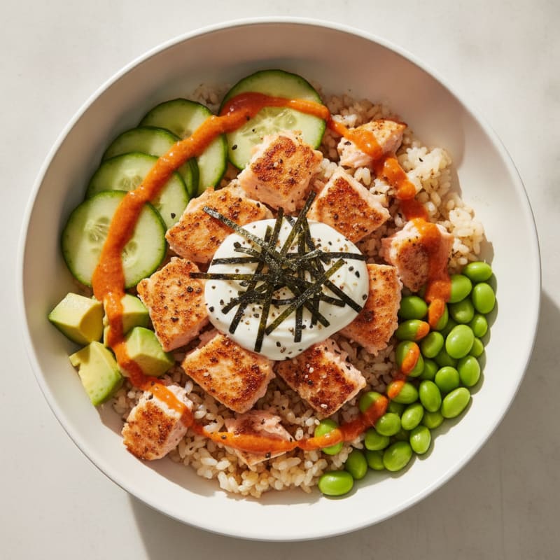 Salmon Sushi Rice Bowl with Avocado
