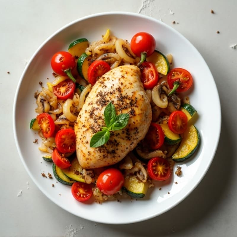 Herb-Roasted Chicken Cacciatore with Garden Vegetables