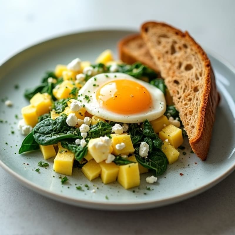 Fluffy Egg White Scramble with Fresh Spinach