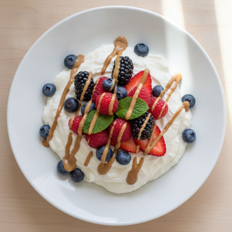 Silky Greek Yogurt Protein Mousse with Mixed Berries