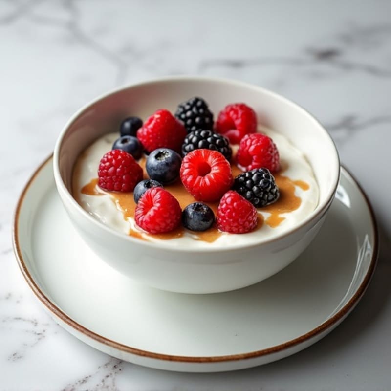 Creamy Greek Yogurt Bowl with Mixed Berries and Almond Butter