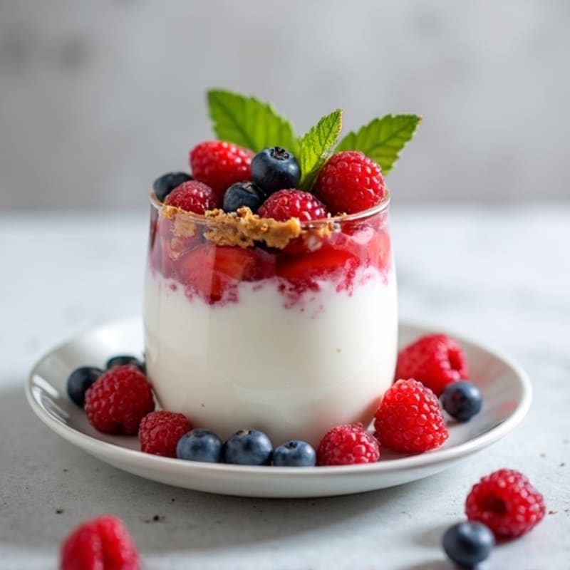 Greek Yogurt Protein Parfait with Mixed Berries