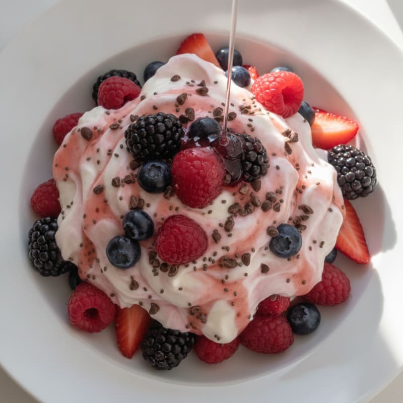 Silky Greek Yogurt Protein Mousse with Mixed Berries