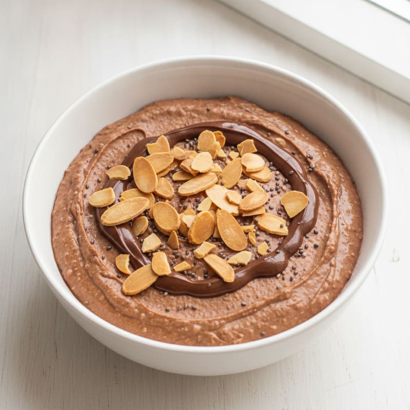Silky Chocolate Protein Pudding with Almonds