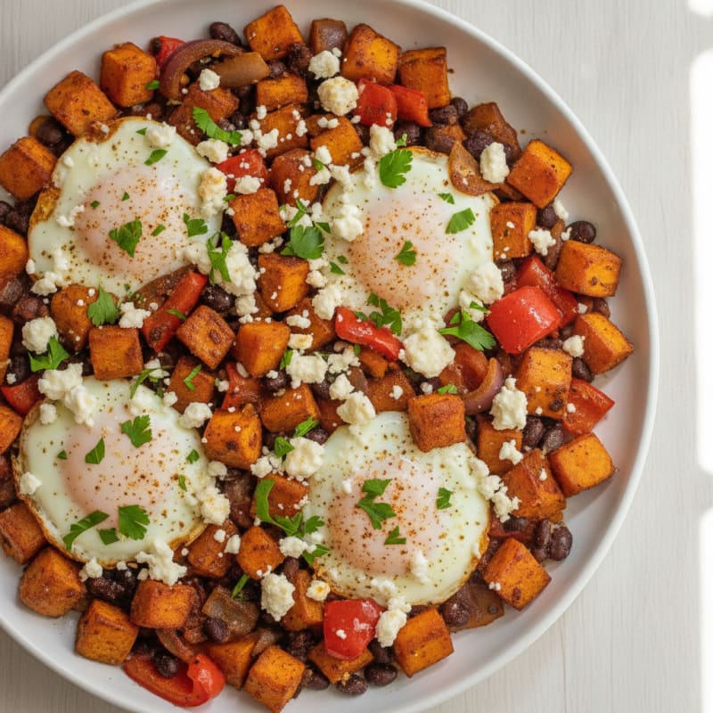 Savory Skillet Eggs with Roasted Vegetables