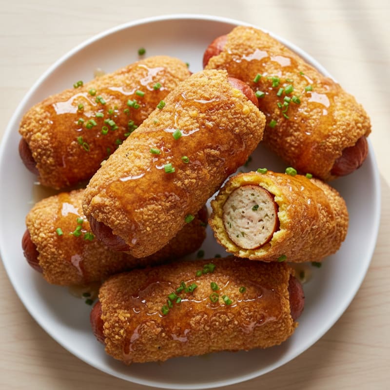 Crispy Golden Honey Corn Dogs