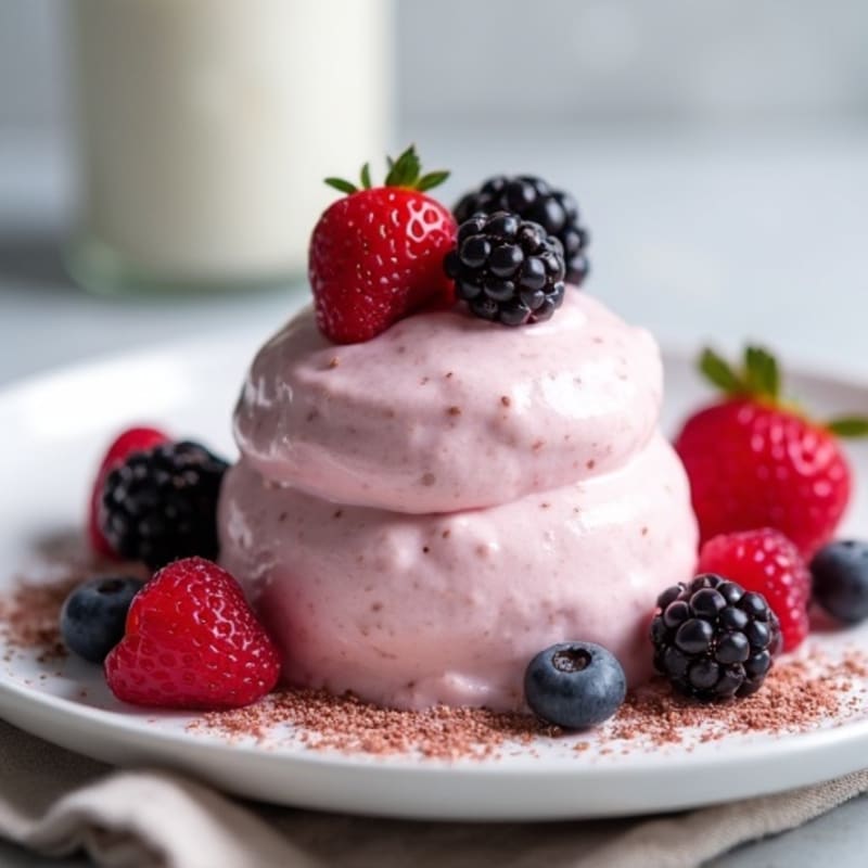 Greek Yogurt Protein Mousse with Mixed Berries