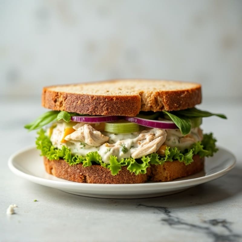 Herb-Roasted Chicken and Greek Yogurt Salad Sandwich