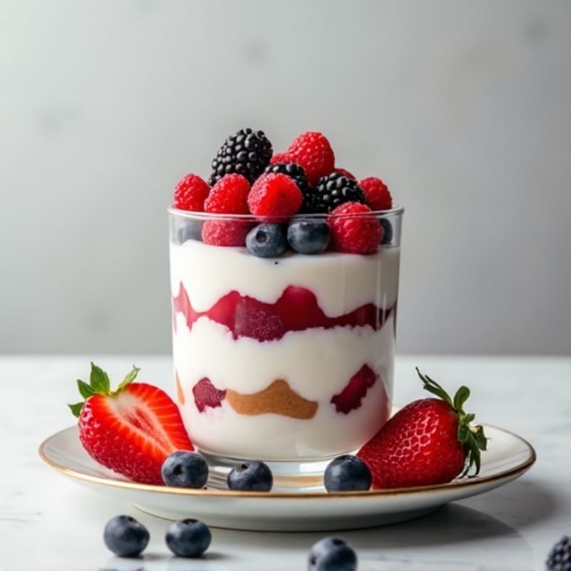 Greek Yogurt Protein Parfait with Berries and Almond Butter