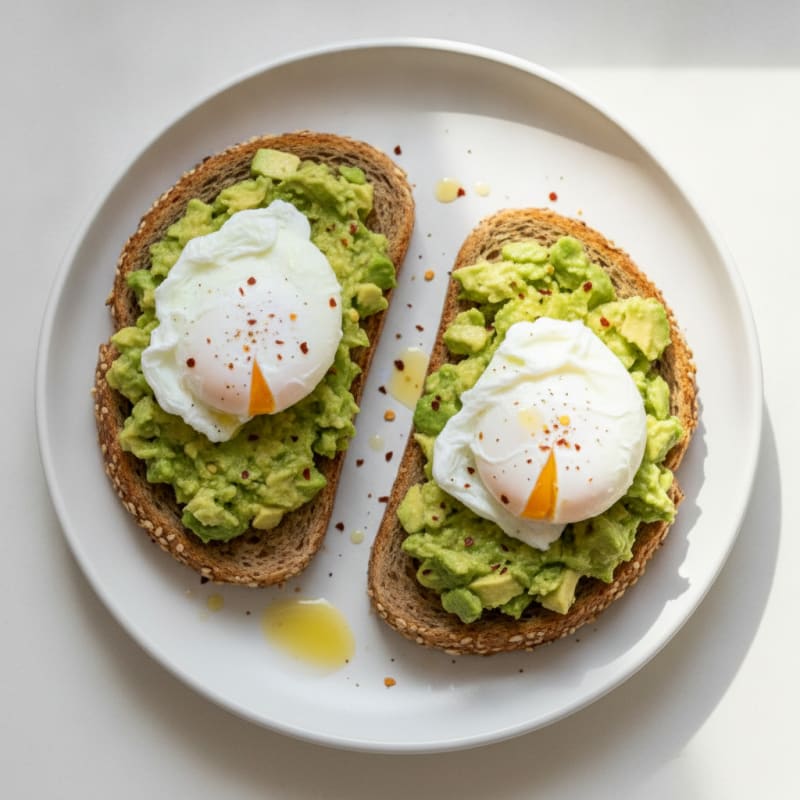 Creamy Avocado Egg Toast on Whole Grain Bread