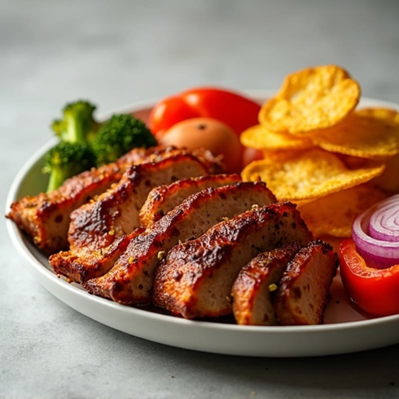 Smoky Pulled Pork Sheet Pan with Crispy Chips and Loaded Veggies
