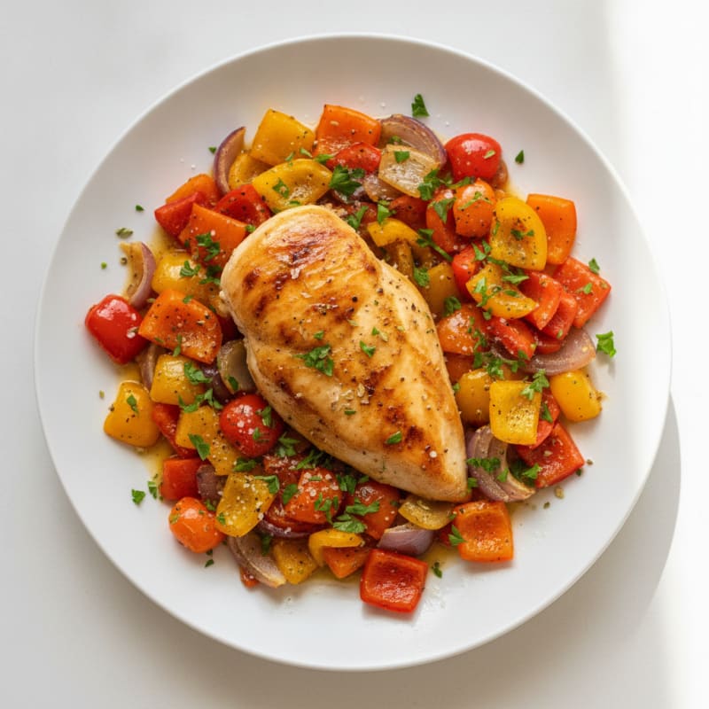 Herb Roasted Chicken with Sweet Peppers