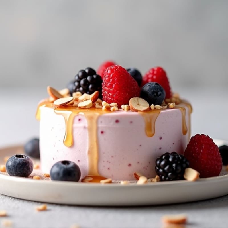 Greek Yogurt Protein Mousse with Mixed Berries