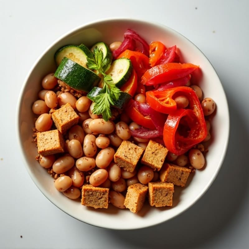 Spiced Kidney Bean and Roasted Vegetable Bowl