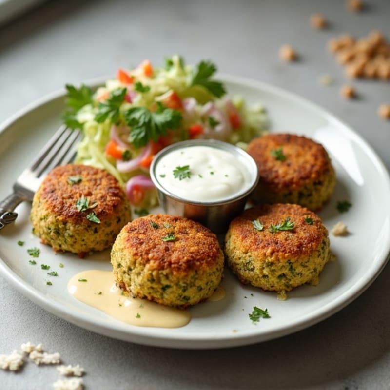 Crispy Baked Falafel with Lemon Tahini Drizzle