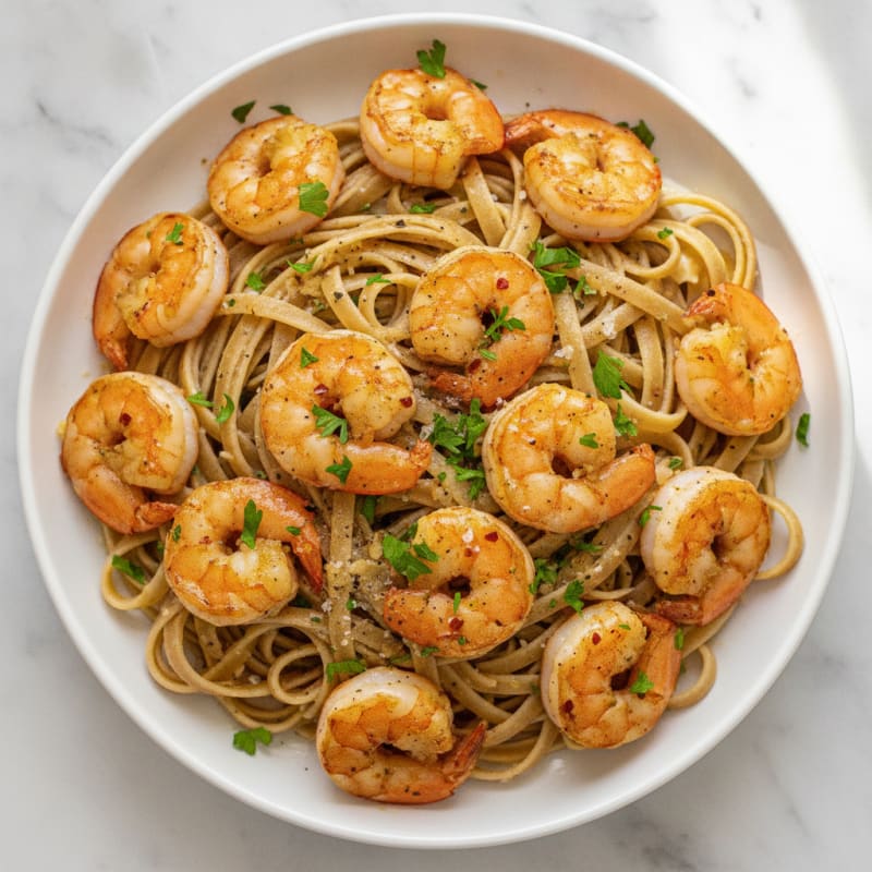 Garlic Butter Shrimp Scampi with Linguine
